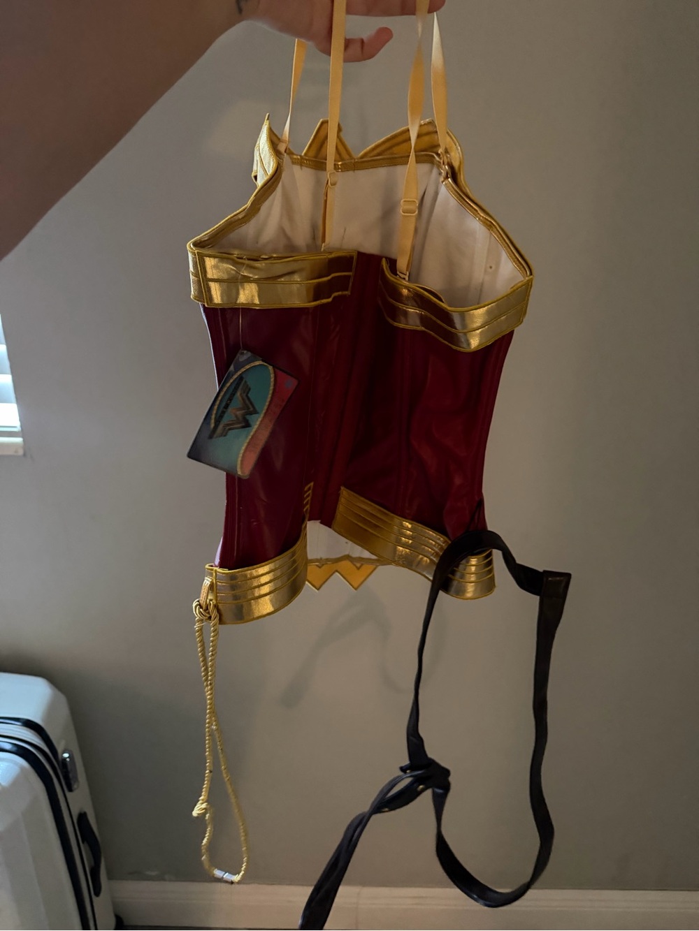 Kids Wonder-Inspired Gold & Red Costume Corset